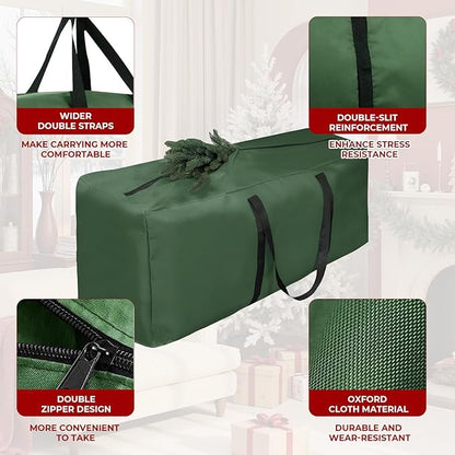 2 Pack Extra Large Christmas Tree Storage Bag Fits 9-12 Ft Artificial Tall Xmas Tree 68" L x 20" H x 30" W 420D Oxford Heavy-Duty Waterproof Storage Bags with Handles, Double Zippers