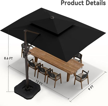 9' X 12' Cantilever Patio Outdoor Umbrella - Image 8
