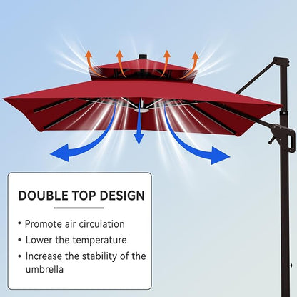 9' X 12' Cantilever Patio Outdoor Umbrella - Image 6