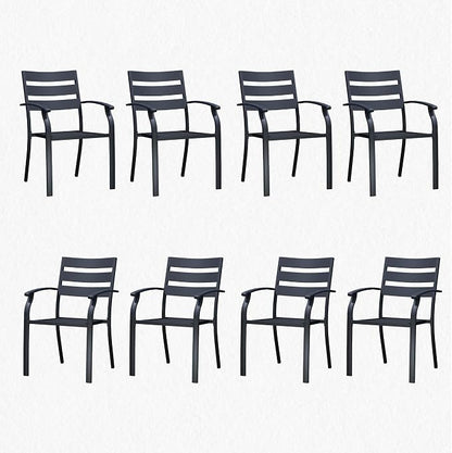 Patio Dining Chairs Set of 8, Wrought Iron Patio Furniture Chairs - Image 7