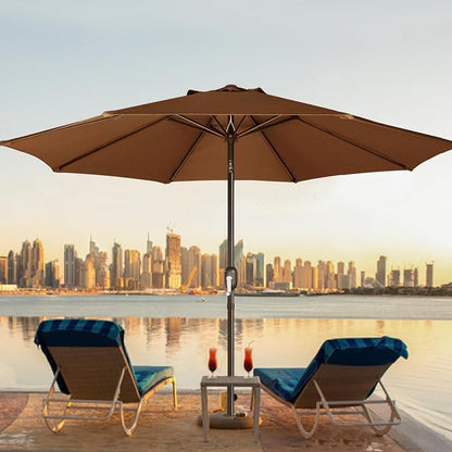 9' Outdoor Patio Umbrella, Outdoor Table Umbrella, Yard Umbrella, Market - Image 7