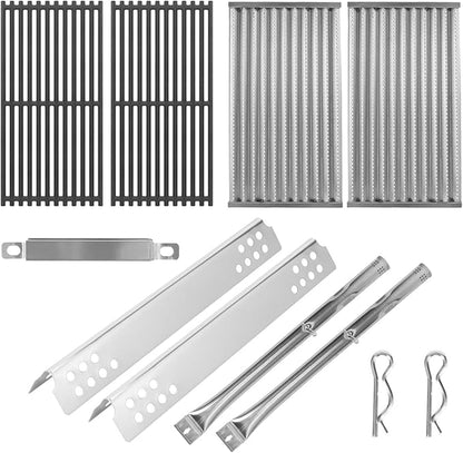 Grill Replacement Parts Kit for Charbroil Tru-Infrared 463642316 463644220 463632320 463675016 463632520 463245518 G362-2100-W1, 17" Grill Emitter Cooking Grate Heat Plate Shield Burner Crossover Tube