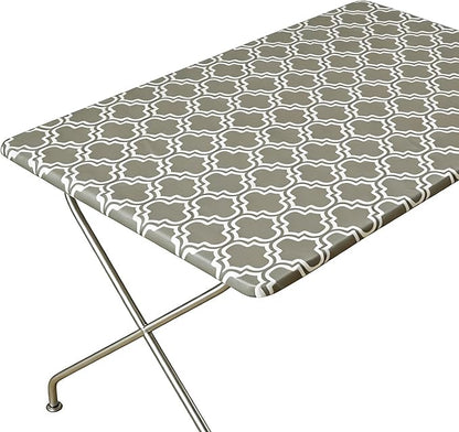 Rectangle Picnic Table Cloth, Elastic Waterproof Fitted Vinyl Tablecloths for 6 Foot Tables, Wipeable Flannel Backed Table Covers for Dining, Camping, Outdoor(Grey,36"x72")