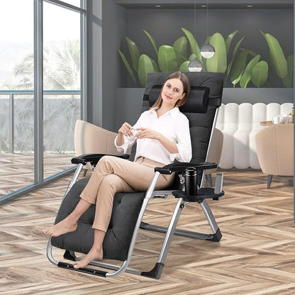 MOPHOTO Zero Gravity Chair, Outdoor Padded Lounge Chair - Image 2