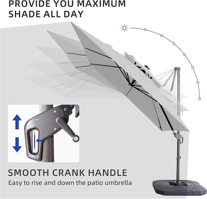 JZAC & QZYD 9x9 FT Cantilever Offset Patio Umbrella - Image 6