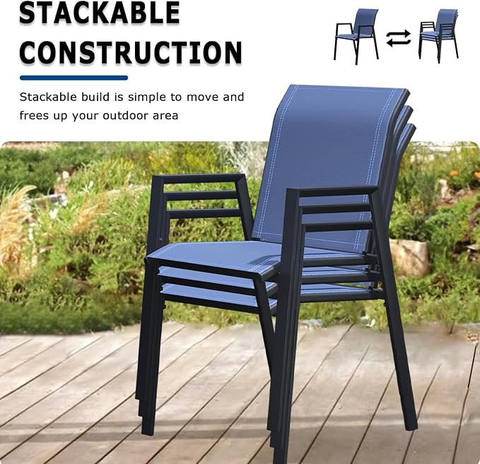 Outdoor Patio Chairs Set of 2, Lightweight Patio Set - Image 2