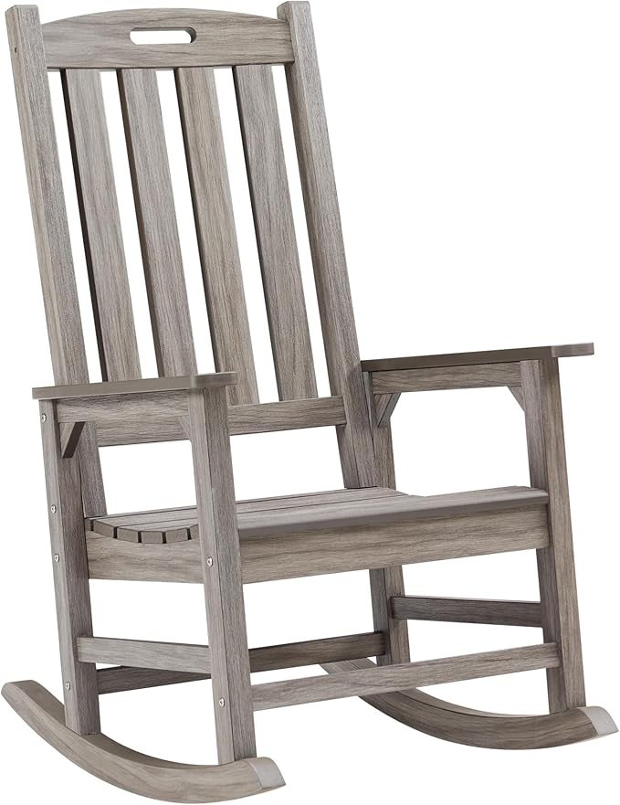 Oversized Outdoor Rocking Chair, HDPE Porch Rocker | High Back Rocking Chairs by PsilvamGardenFurniture