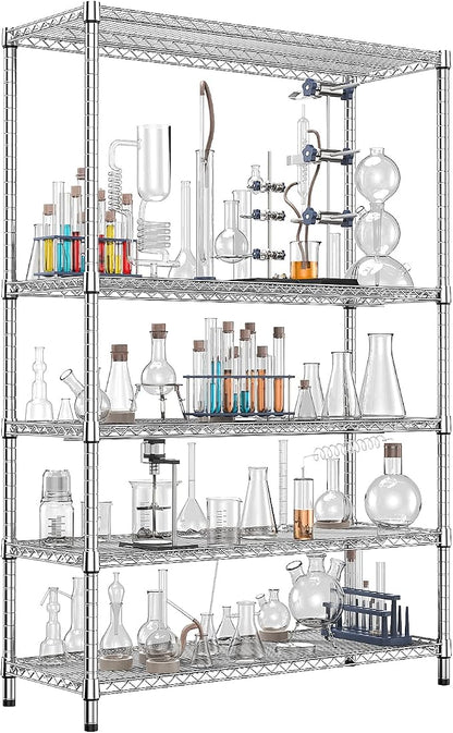 IZEUK 4250 LBS Garage Shelving Wide Storage Shelves 5 Tier Metal Shelves Heavy - Image 9