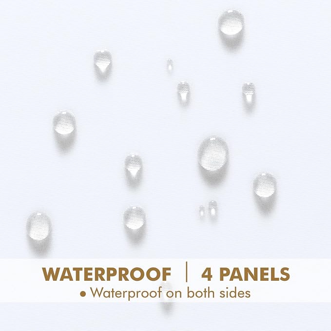 MIULEE White Outdoor Curtain for Patio Waterproof 4 Panels 54 x 84 Inch | - Image 3