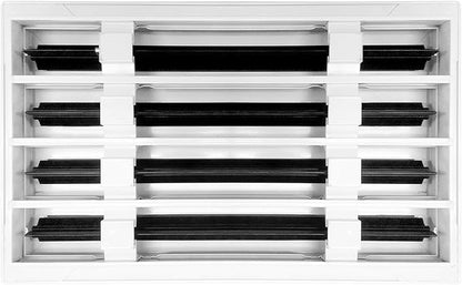 BUILDMART - 14x8 White Modern AC Vent Cover - Decorative Air Vent - Standard Linear Slot Diffuser - Register Grille for Ceiling, Walls & Floors - Texas Buildmart