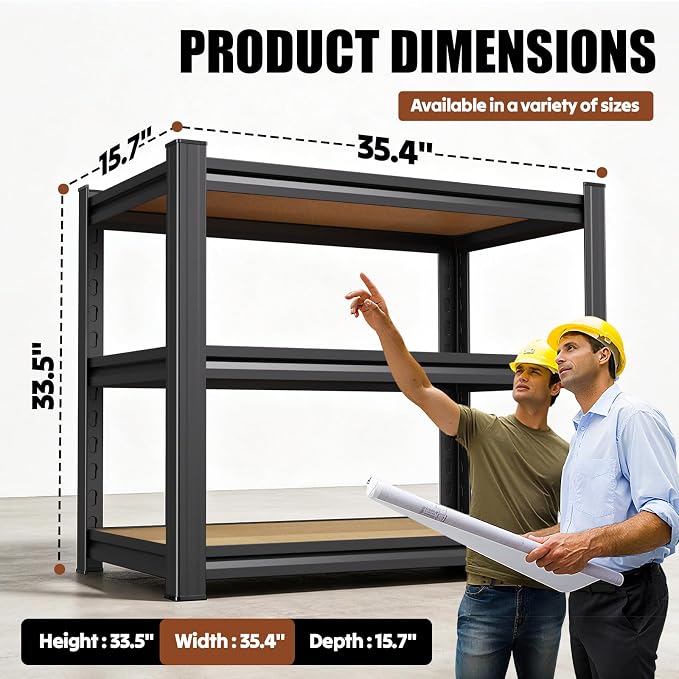 2 Pack Storage Shelves Garage Shelving, Adjustable Garage Shelves, Heavy Duty - Image 2