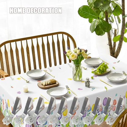 CUNGLIN Tablecloth Clips for Outdoor Tables, Tulip Shape Picnic Table Cloth Holder Clip Large Thick Stainless Steel Decorative Cover Clamp Pin for Indoor Party Wedding RV Accessories 10 Pack