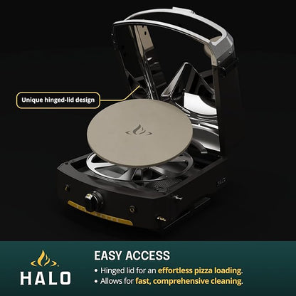 HALO Versa 16 Pizza Oven | 16” Rotating Stone, Patented Dual Burner System, 5-Minute Pizzas, Easy Clean | Propane Powered | HZ-1004-ANA