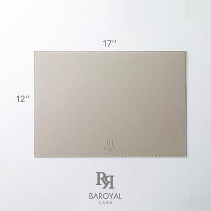 Faux Leather Placemats Set of 4 Vinyl Washable Wipeable Table Mats for Kitchen Dining Table Heat Resistant Waterproof Indoor/Outdoor Placemats Non-Slip Easy Clean Place Mats-Almond Birch