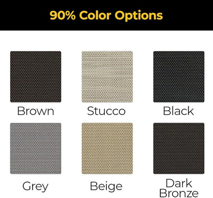 Custom Solar Screens for Windows Exterior 90% Shade - Pre-Framed Solar Window Screen Mesh - Home Improvement for Reduced Glare & Heat - UV Blocker Fabric - Fully-Assembled & Ready to Install
