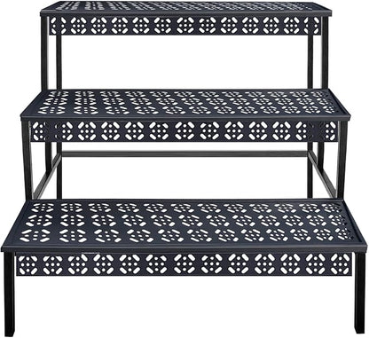 3-Tier Rectangular Metal Plant Stand, Ladder Flower Pot Rack | 3-tier stair by Garden4you