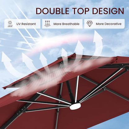 10x10 FT Outdoor Cantilever Patio Umbrella - Image 7