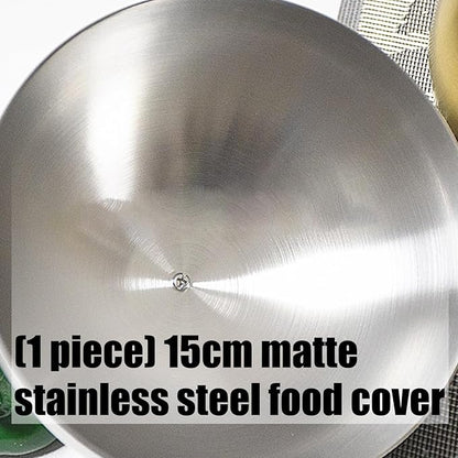 Matte Nonrust Steel Food Cover 15cm Rustproof Kitchens BBQ Grills Protectors Cooking Food Dome for Outdoors Dinin