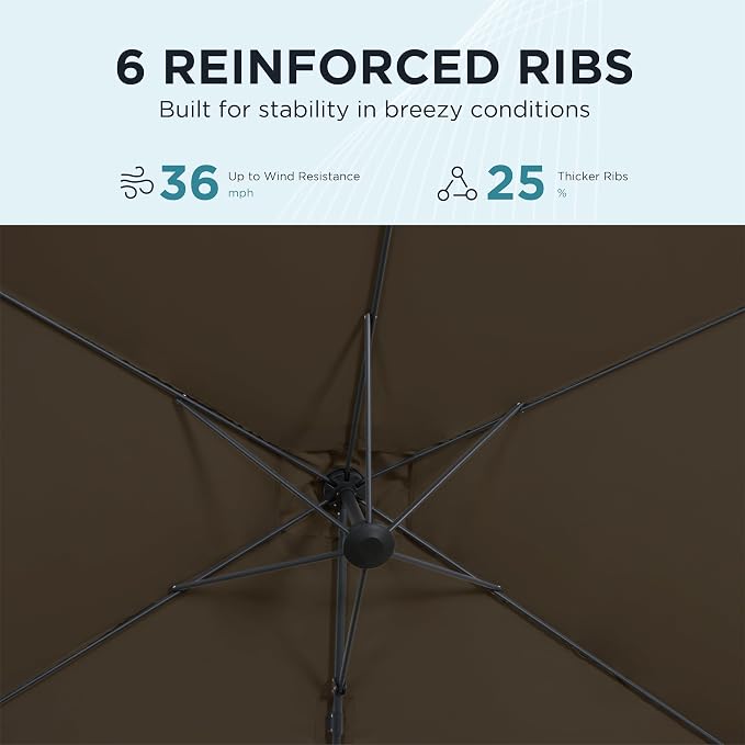 10FT Outdoor Offset Umbrella, Cantilever Patio Umbrella - Image 5