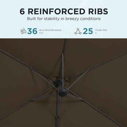 10FT Outdoor Offset Umbrella, Cantilever Patio Umbrella - Image 5