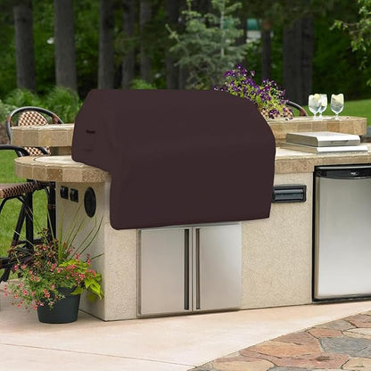 Covers & all Built-in Outdoor Grill Cover, Durable 12 Oz Waterproof Cover Max Material with Air Pocket & Elastic for Snug Fit (36" W x 26" D x 24" H Inches, Coffee)