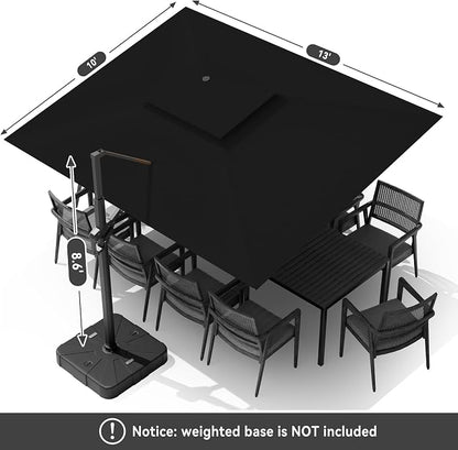 10x13FT Cantilever Patio Umbrella - Image 9
