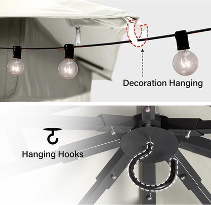 8'x8' Outdoor Gazebo, Metal Frame Heavy Duty Patio Canopy Tent Shelter - Image 5