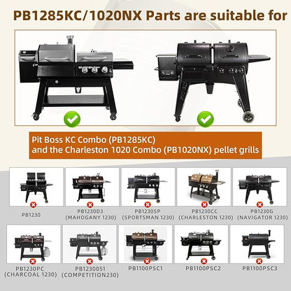 PB1285KC Flame Broiler Kit for Pit Boss KC Combo Pellet Grills, PB1285KC Replacement Parts Compatible with Platinum KC(PB1285KC), PB1020NX, Charleston 1020 Series, Includes Main Plate, Sliding Lid