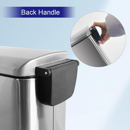 Bathroom Trash Can，5L/1.3 Gallon Trash Can with Removable Liner Bucket, Foot Pedal, Stainless Steel Small Garbage can with Lid for Bathroom,Bedroom,Home Office,Silver
