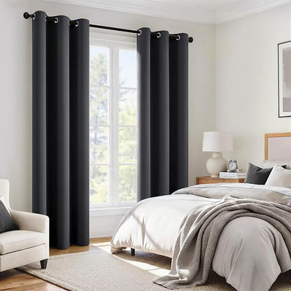 MIULEE Grey 100% Blackout Curtains - Image 6