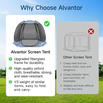 Alvantor Pop Up Screen House Tent, Instant Outdoor Gazebo - Image 2