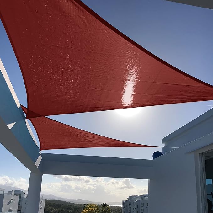 SUNNY GUARD 16' x 16' x 16' Triangle Shade Sail 95% UV Block Outdoor Canopy | by SUNNYGUARD