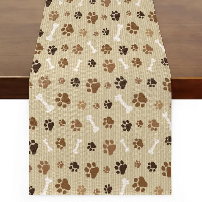 Pet Paws Table Runner Kitchen Dining Table Runner 13*120in Table Center Decor for Indoor Outdoor Home Holiday Party