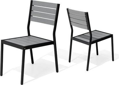 Pellebant Stackable Outdoor Patio Dining Chairs Set of 2 | Aluminum Armless by Pellebant