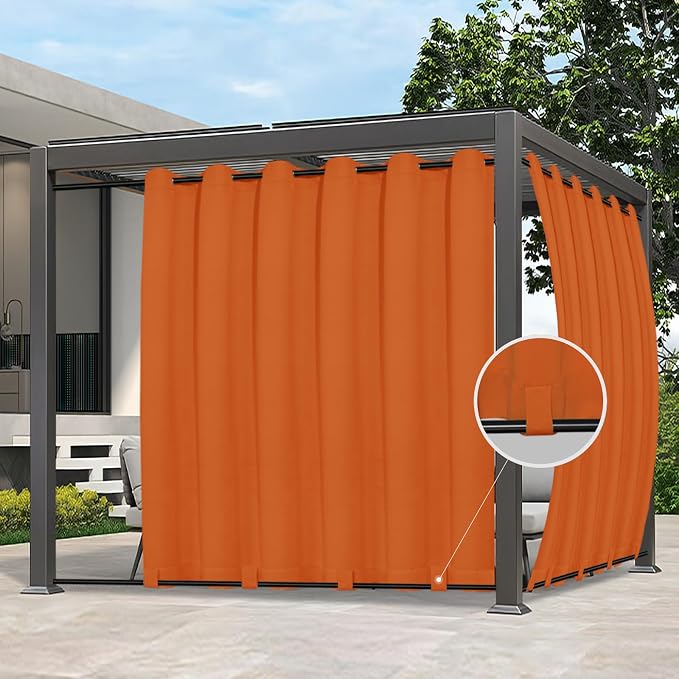 Easy-Going Outdoor Curtains for Patio 1 Panel, 110x108 inch, Weatherproof by Easy-Going