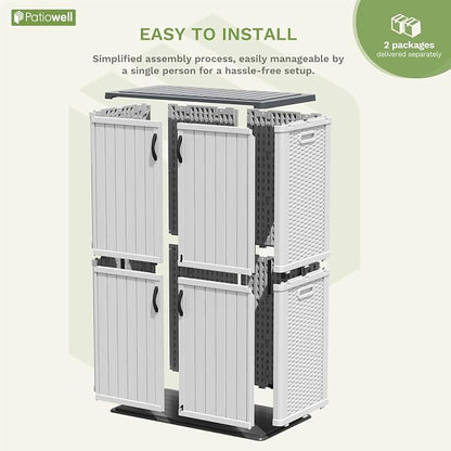 Patiowell 50 cu.ft Plastic Outdoor Storage Shed, Lockable Waterproof Resin - Image 3