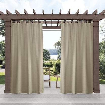 Exclusive Home Cabana Solid Indoor/Outdoor Light Filtering Hook-and-Loop Tab by TownCountryLiving