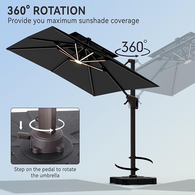 10' X 13' Cantilever Patio Outdoor Umbrella - Image 5