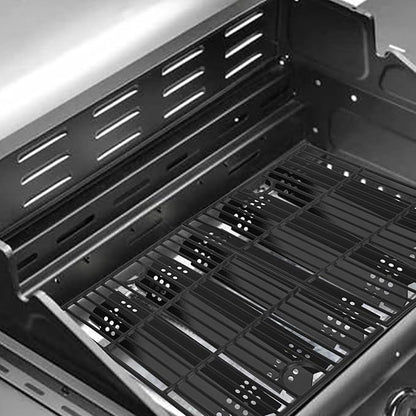Porcelain Steel Heat Plate & Cast Iron Cooking Grate for Nexgrill 4/5 Buner 720-0882D 720-0888 720-0888N 720-0888A, Grill Flame Tamer Replacement Parts for Nexgrill 4 Burner Home Depot 720-0830H