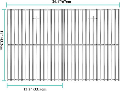2Pack 17 Inches Stainless Steel Grill Grate for HomeDepot Nexgrill 4 Burner 720-0830H, 720-0830D, 720-0783E, 720-0783C, 5 Burner 720-0888, Heavy Duty Cooking Grill Grate Replacement