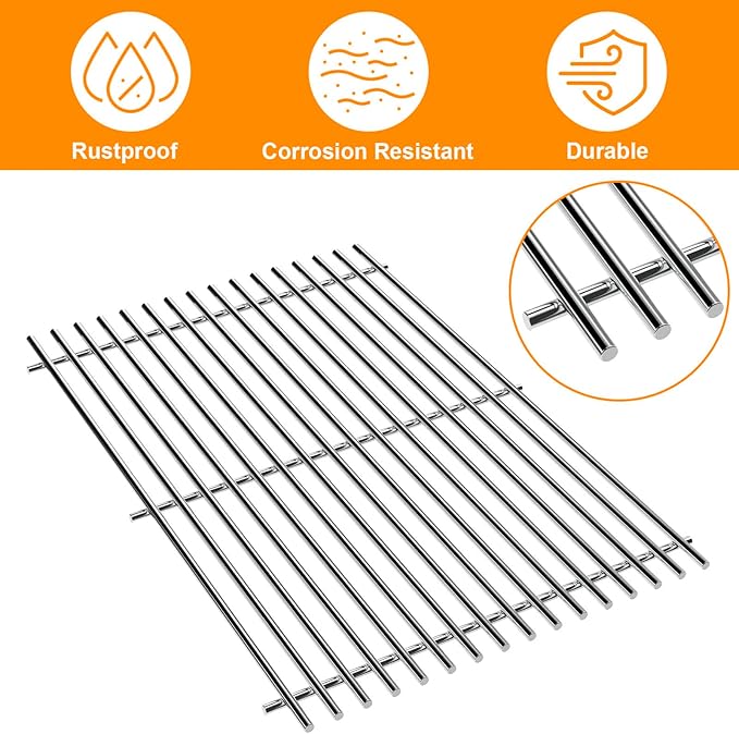 4 Burner Genesis II Grill Grates for Weber Genesis 2 GS4 E-310 E-330 E-315 E-325 S-345 Grill Replacement Parts, for Weber Genesis II/ II LX300 Series S-310 II S-335 II SE-335 II 66095 66802 Grates