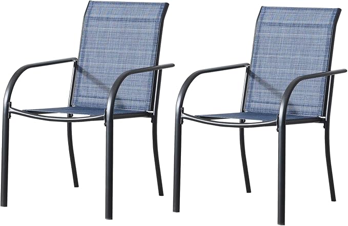 Outdoor Dining Chairs Set of 2, Stackable Patio Chairs - Image 7