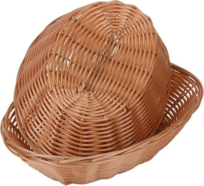 11 Pack 11 Inches Oval Wicker Bread Basket, Woven Serving Baskets,Woven Food Storage Basket for Table, Restaurants, kitchen, Party (11.02 x 7.87 x 2.76 Inch)