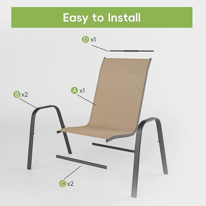 Patio Chairs Set of 8, Outdoor Dining Chairs Stackable - Image 6