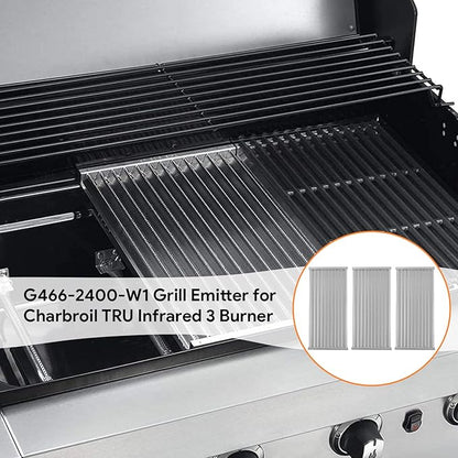 BQMAX 17" Grill Emitter Replacement Parts for Charbroil TRU Infrared 3 Burner 463242516 463355220 466242516 463246018 466242515 466242615 463243016 G466-2400-W1 for Charbroil Grill Replacement Parts