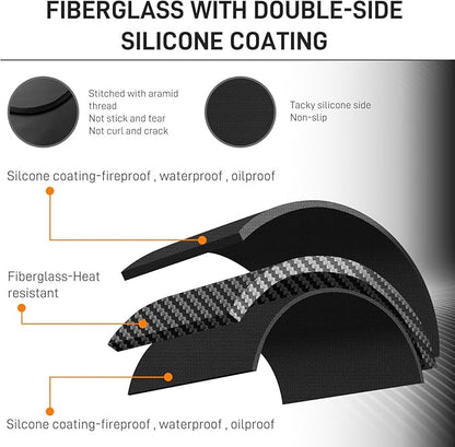76"×52" Under Grill Mat for Outdoor Grill,Double-Side Fireproof & Heat-Resistant Outdoor Grill Mat,Protective Mat for Patio,Courtyard,Tabletop