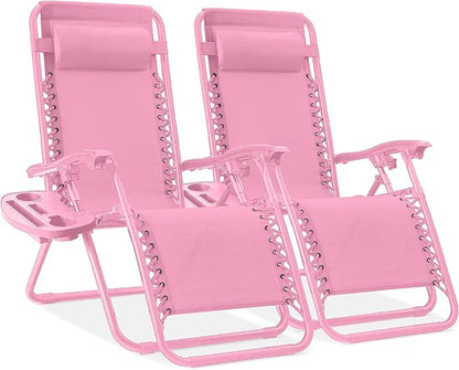 Best Choice Products Set of 2 Adjustable Steel Mesh Zero Gravity Lounge Chair by Unknown