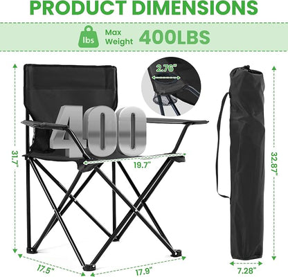 2 Pack Portable Camping Chairs Folding Lawn Chair Outdoor Lightweight Beach - Image 3