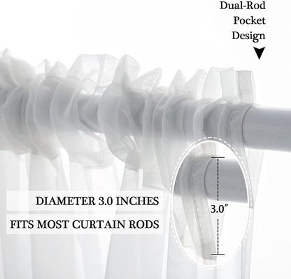 MIULEE White Waterproof Outdoor Sheer Curtains - Image 2