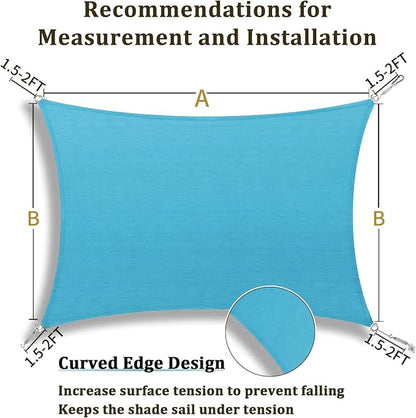 Shade&Beyond 7'x14' Sun Shade Sail Canopy Rectangle, UV Block Breathable Curved - Image 5
